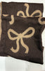 Bow Two Tone Scarf > Chocolate Brown and Tan