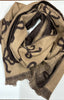Bow Two Tone Scarf > Beige and Chocolate