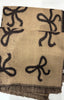 Bow Two Tone Scarf > Beige and Chocolate
