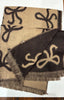 Bow Two Tone Scarf > Beige and Chocolate