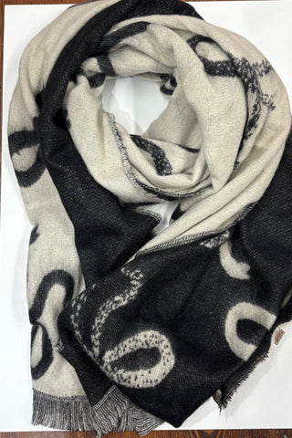 Bow Scarf > Cream and Black
