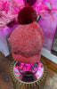 Tinsel Sparkle Pom Pom Hat > Red