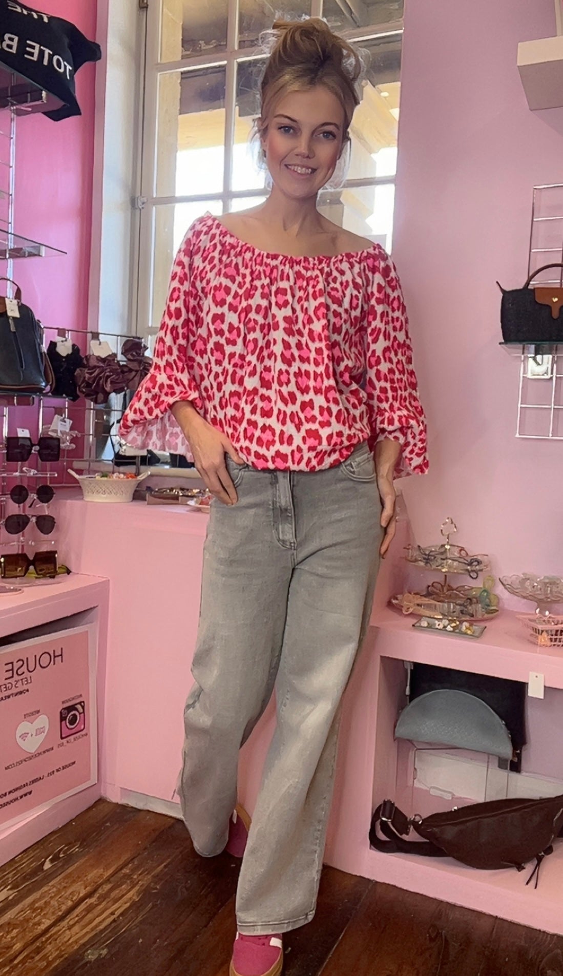Bardot Leopard Print Top