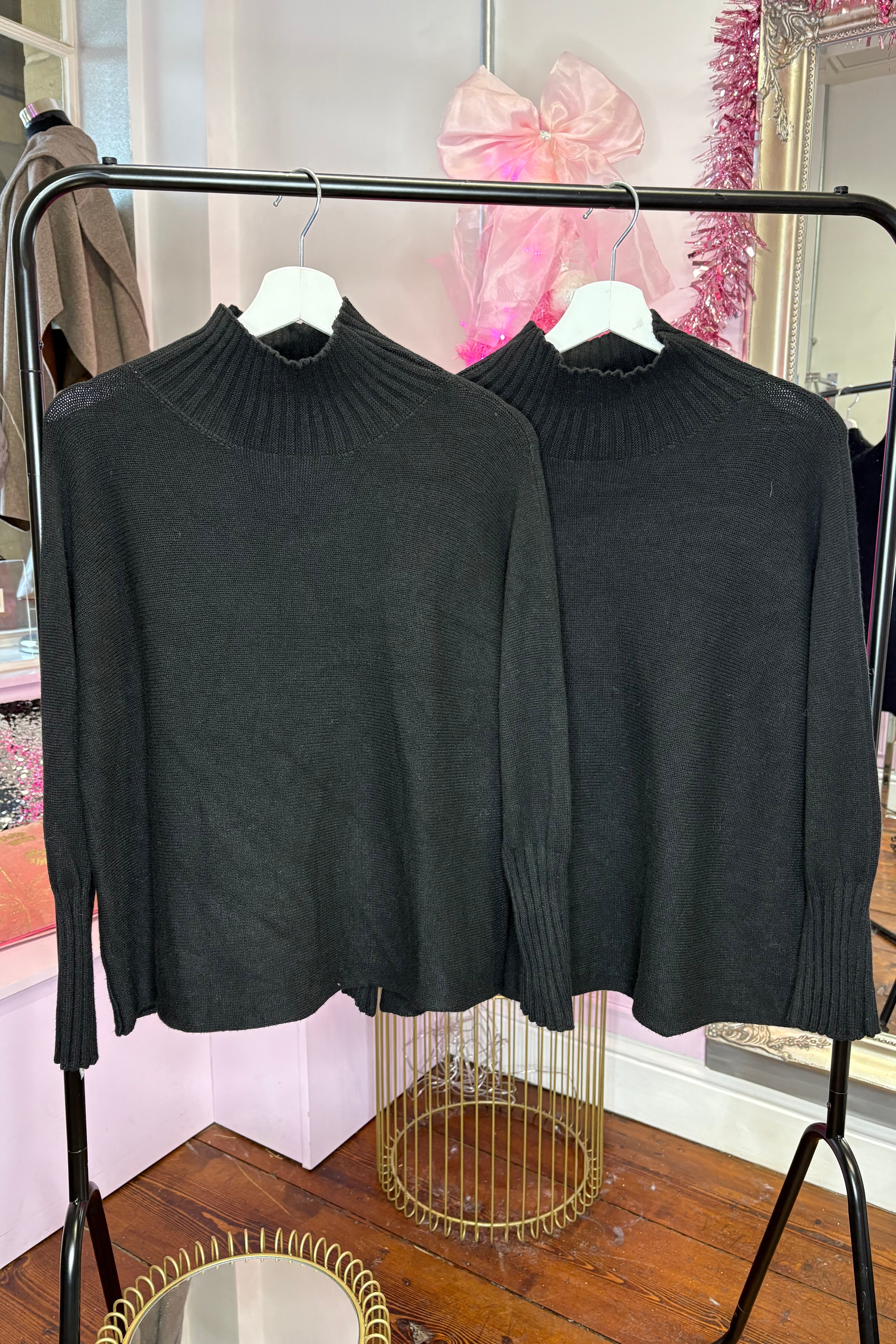 High Neck Black Jumper