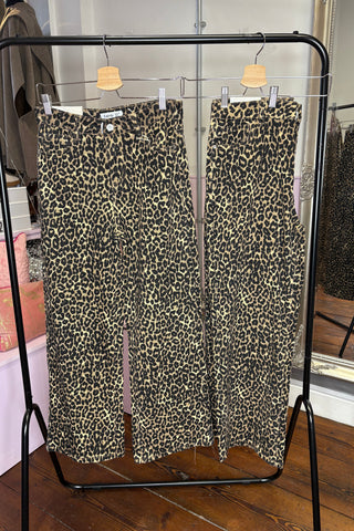 Leopard Print Wide Leg Jeans