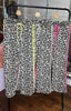Leopard Print Two Stripe Joggers / Black