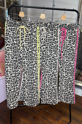 Leopard Print Two Stripe Joggers
