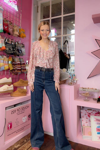 Floral Ruffle Blouse / Pinks
