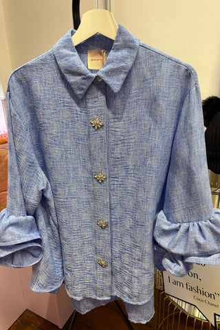The Diamante Ruffle sleeved shirt