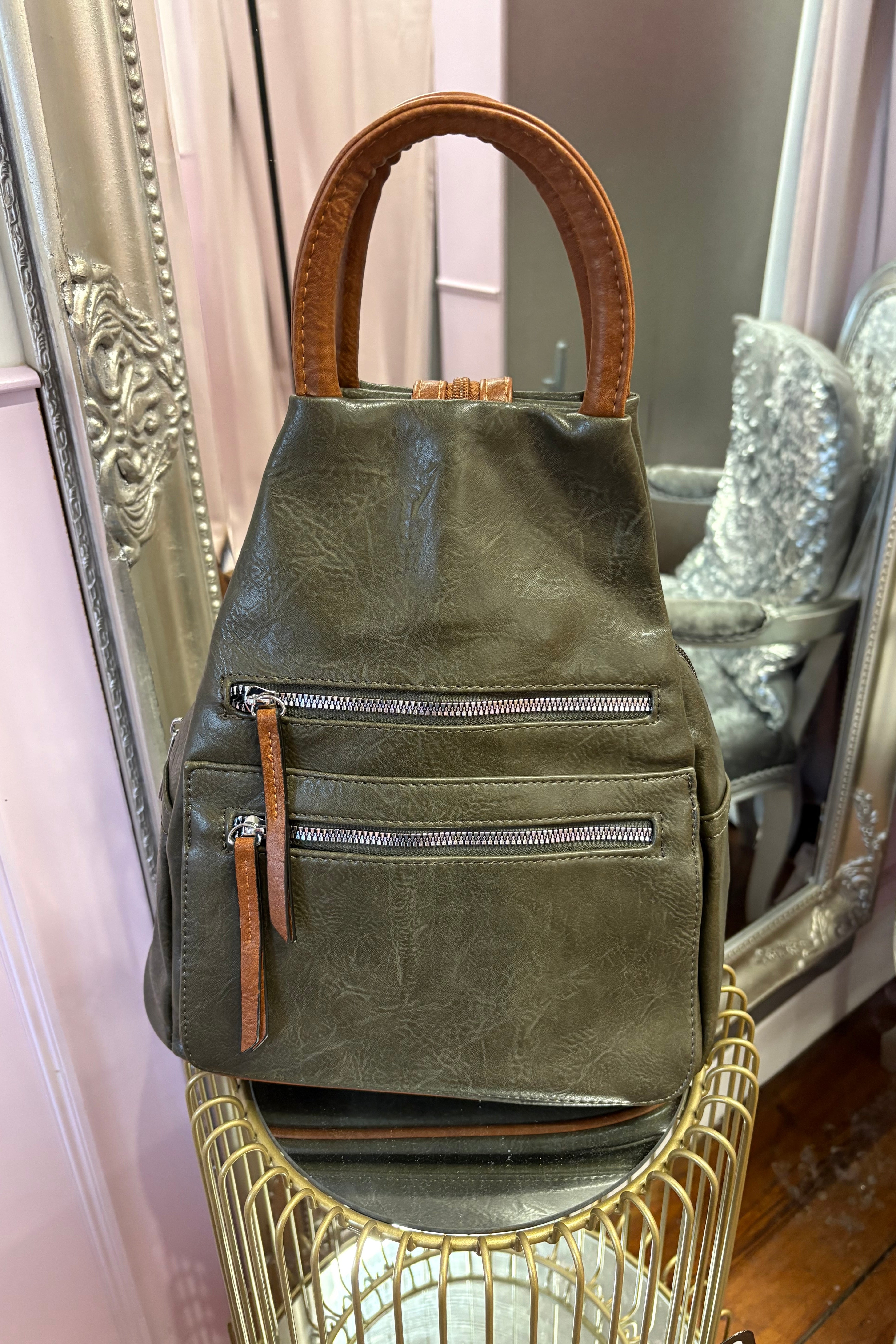 Triangular Backpacks > Dark Green