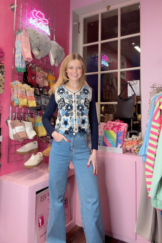 Crochet Waistcoat / Blue