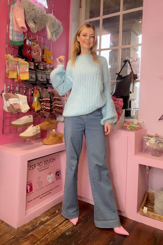 Puff Cuff Jumper > Sky Blue