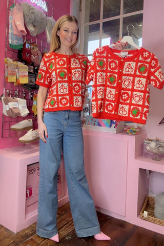 Spicy Tomato Crochet cardigan