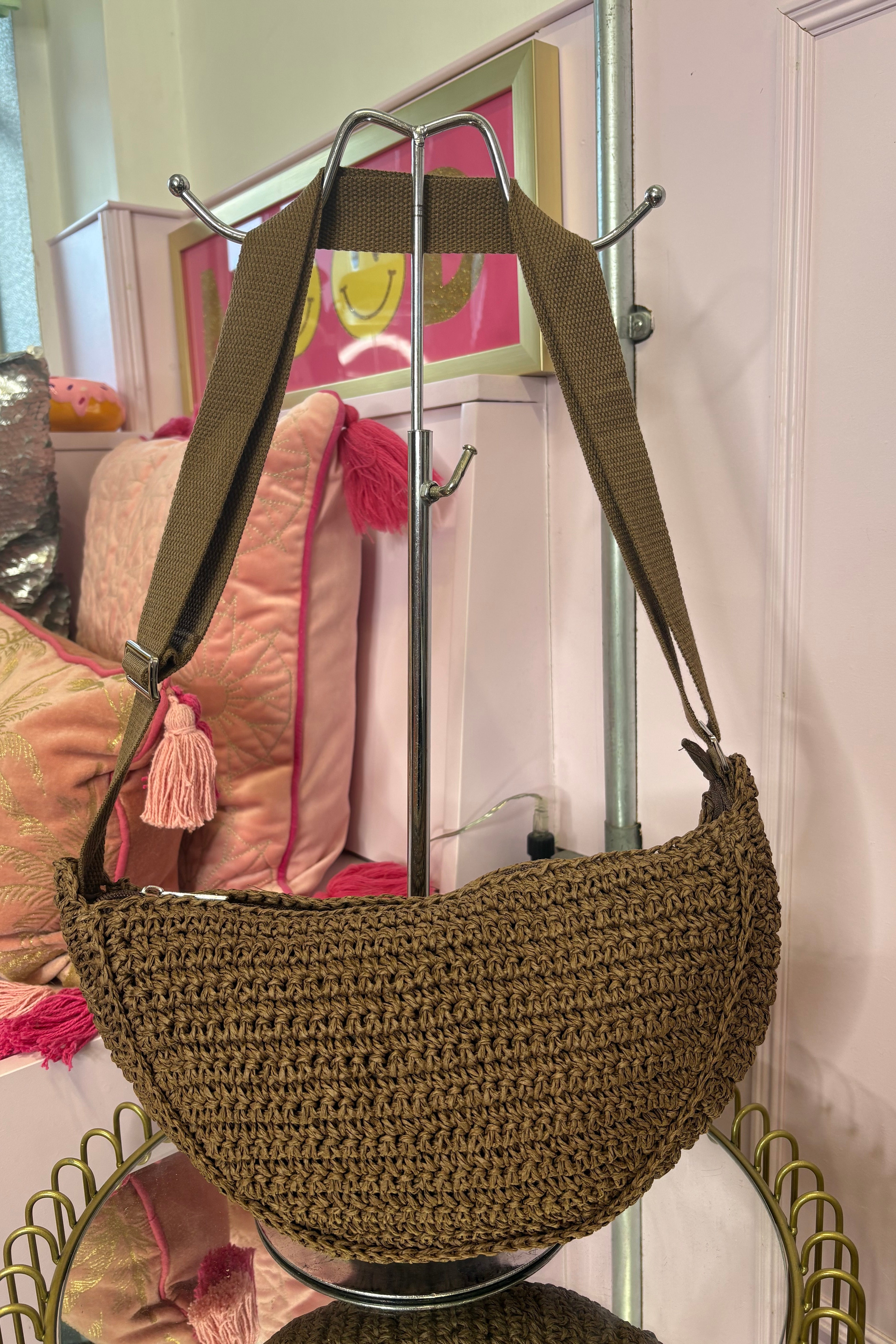 Hessian Sling Bag / Choc Brown