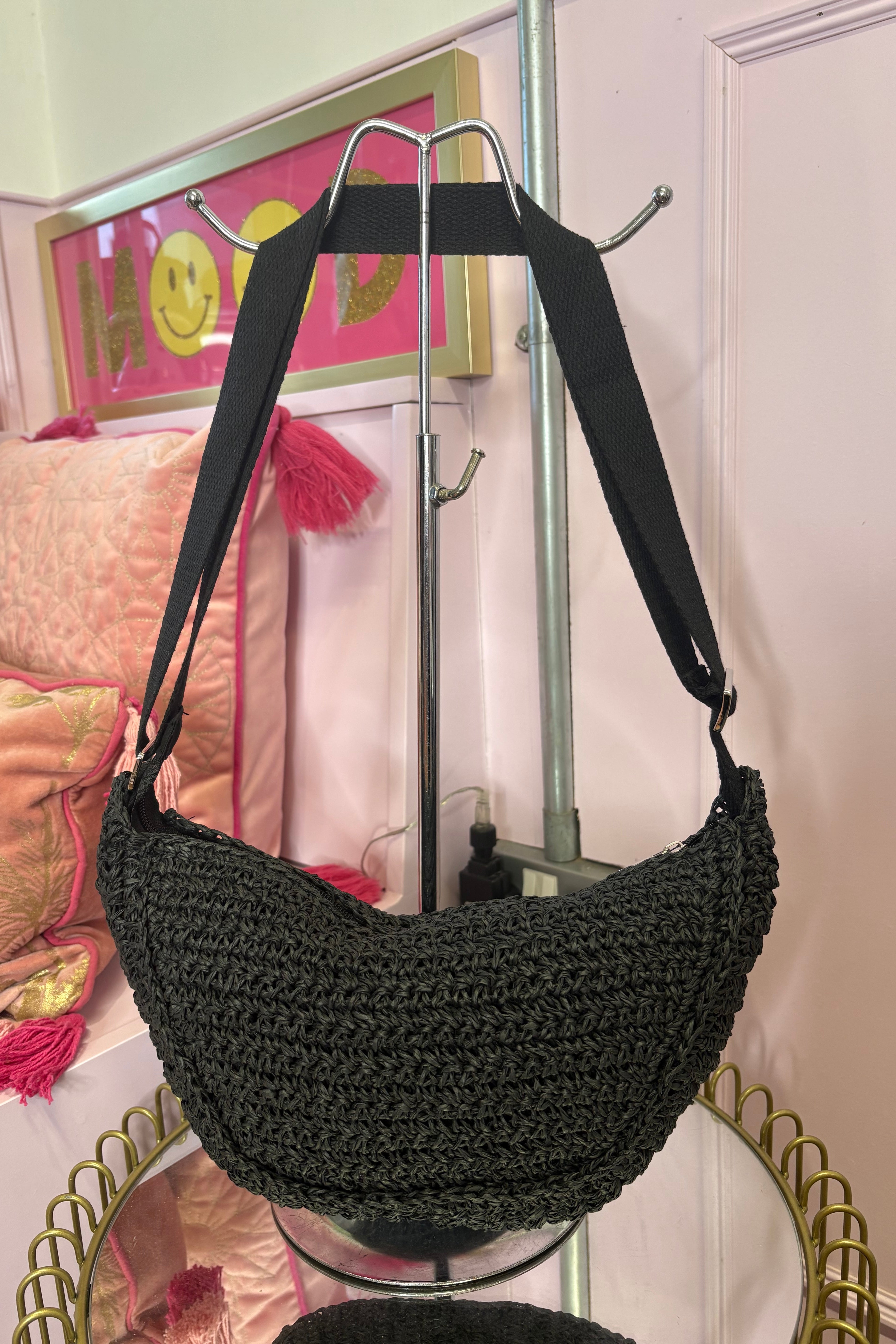 Hessian Sling Bag / Black