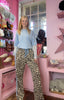 Leopard Print Joggers / Sky Blue