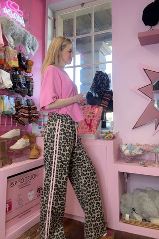 Leopard Print Joggers Pink