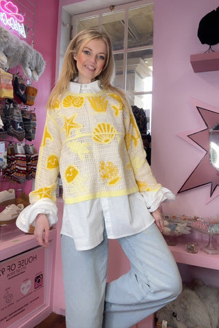 Beach Vibes Crochet Top / Yellow