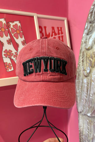 New York Baseball Cap / Red