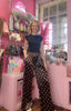 Polka Dot Two Stripe Joggers / Chocolate