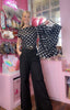 Polka Dot Drape Neck Sleeveless Top