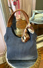 Textured Hessian Shoulder Bag  /Navy