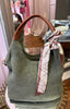 Textured Hessian Shoulder Bag / Olive