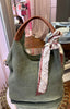 Textured Hessian Shoulder Bag / Olive