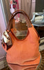Textured Hessian Shoulder Bag / Orange