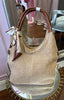 Textured Hessian Shoulder Bag / Beige