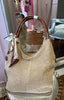 Textured Hessian Shoulder Bag / Beige