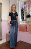 Neck Tie Chic Short Sleeved Top / Black