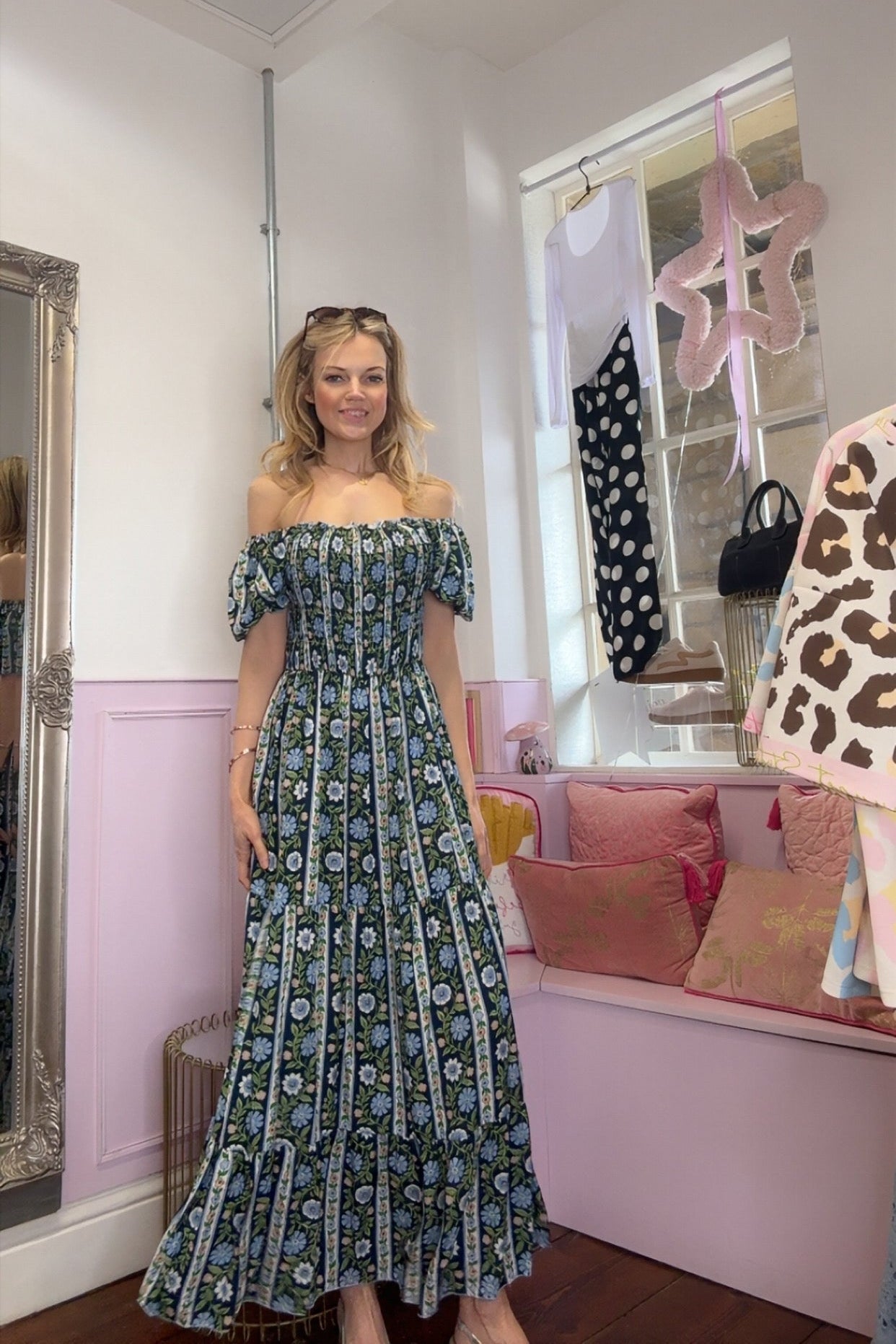 Botanical Bloom Maxi Dress / Blue