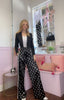 Polka Dot Two Striped Joggers / Black