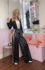Polka Dot Two Striped Joggers / Black