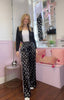 Polka Dot Two Striped Joggers / Black