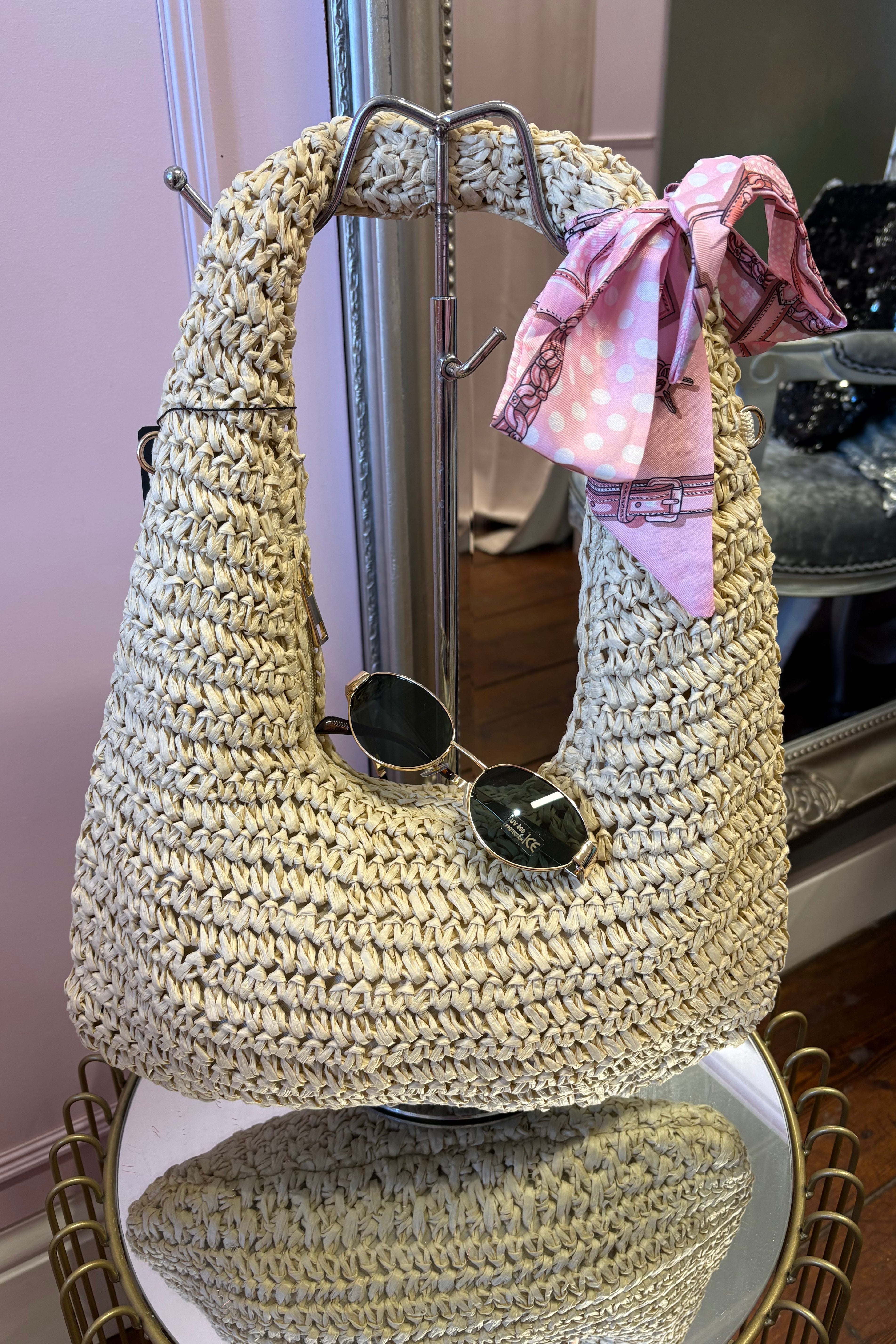 Hessian Style Shoulder Bag