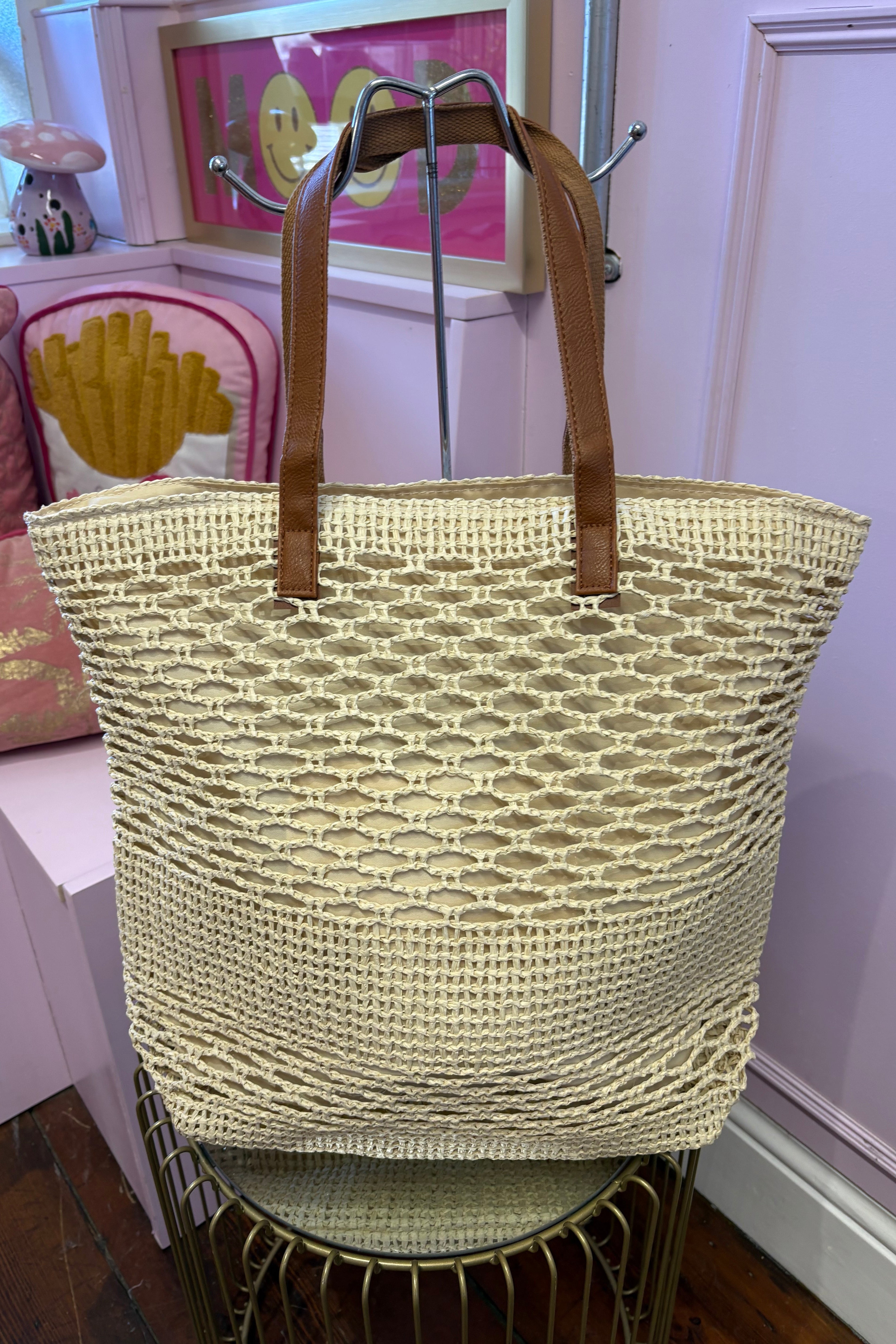 Hessian Shoulder Bag / Light Beige