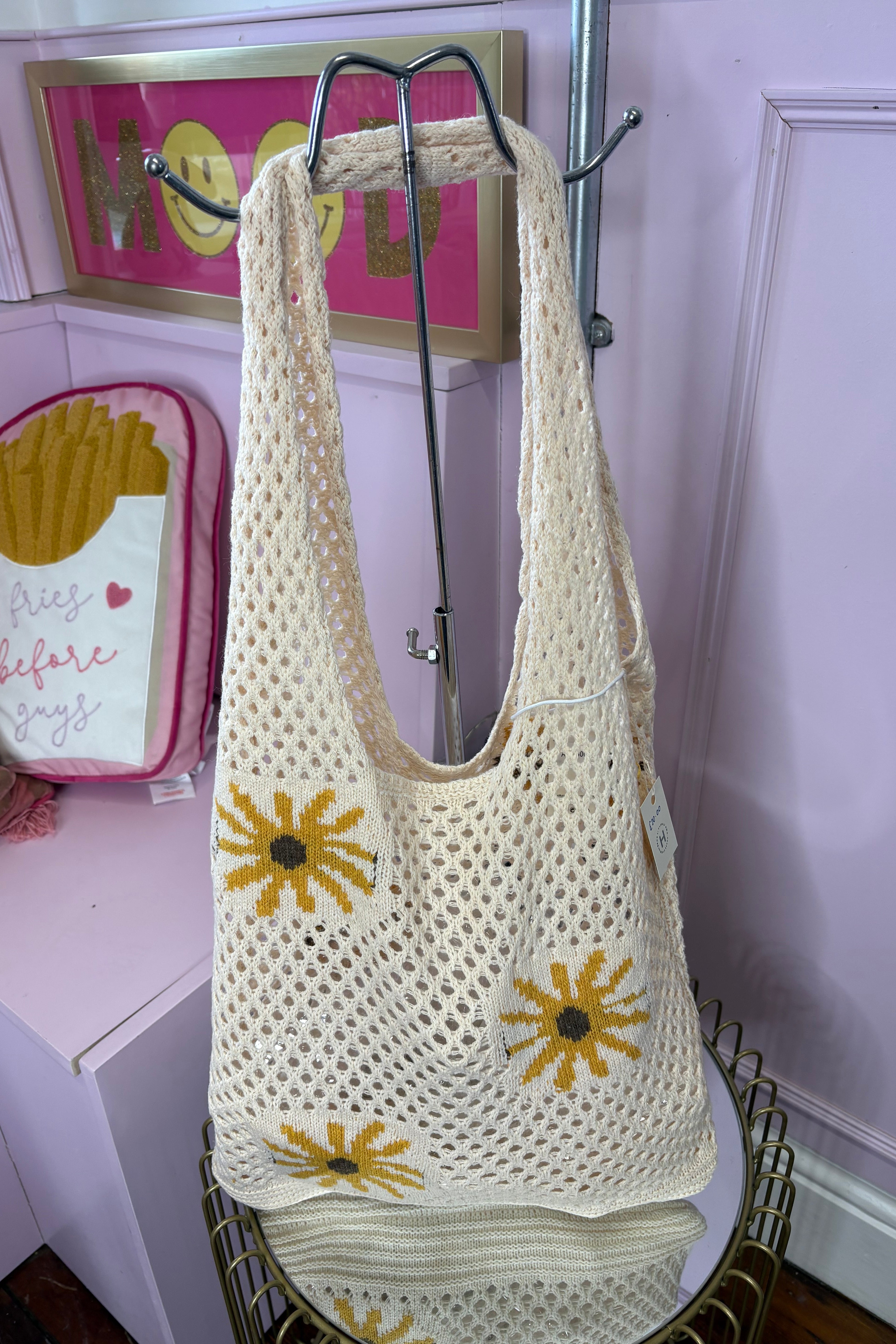 Sunflower Crochet Shoulder Bag