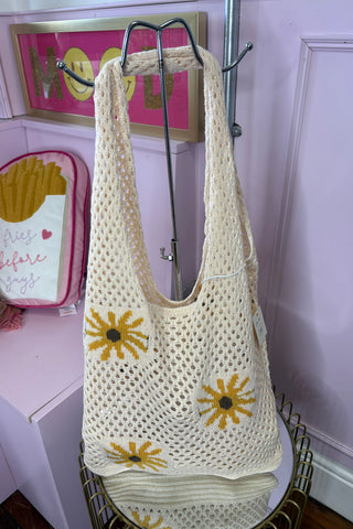 Sunflower Crochet Shoulder Bag