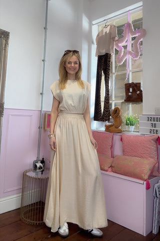 Top &  Skirt Two Piece Set / Cream