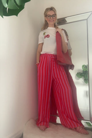 Hot Pink Stripe Trouser
