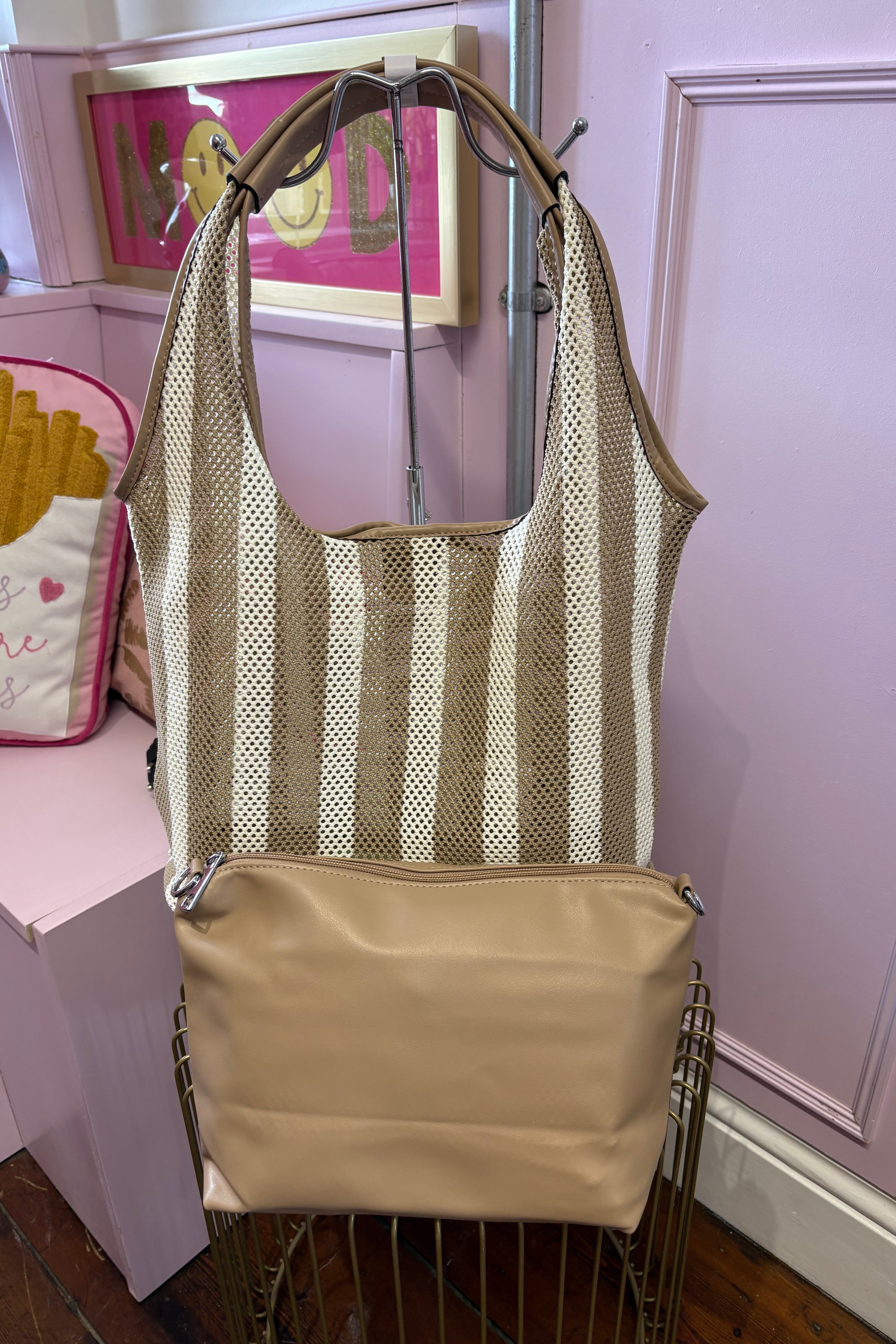 Striped Summer Tote / Beige