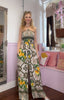 Lemon Print Halter Jumpsuit / Olive