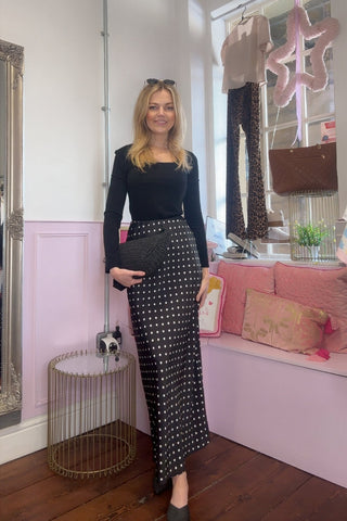 Polka Dot Maxi Skirt
