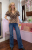 Polka Dot Puff Sleeved Top / Chocolate Brown