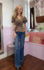 Polka Dot Puff Sleeved Top / Chocolate Brown