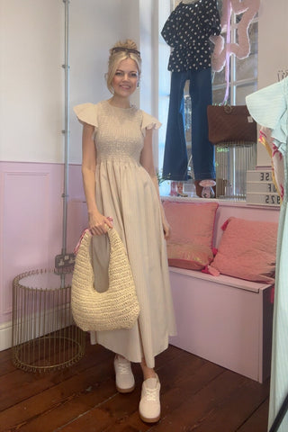 Maxi Ruffle Sleeved Dress