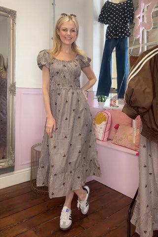 Gingham Midi Dress
