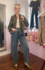 Suede Bomber Jacket - Khaki
